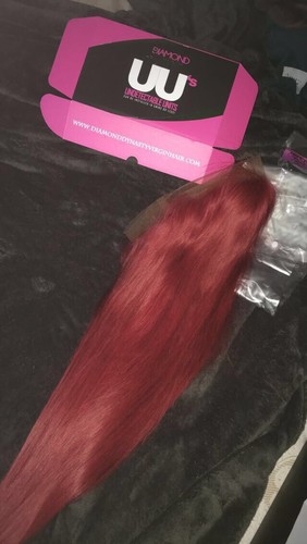 BRAND NEW Red Human Hair Lace Front Wig 22inch 200% Density