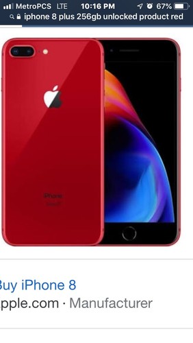 iphone 8 plus, 255gb, Unlocked, Product Red