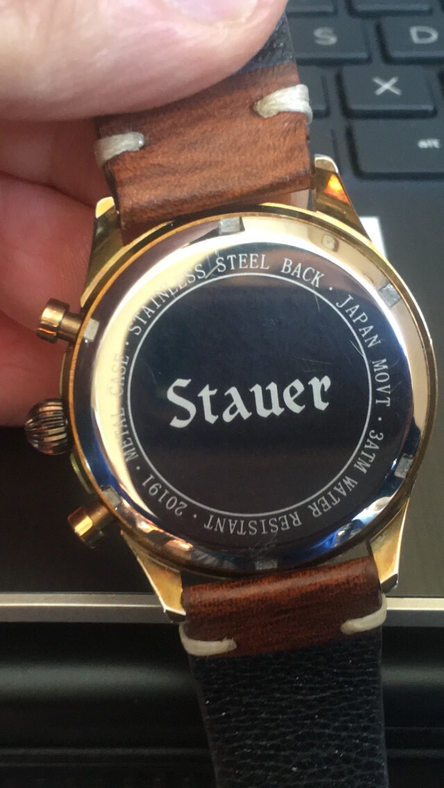 Men's STAUER Watch METROPOLITAN 17961 3ATM Stauer Leather Band MIB NEW ...