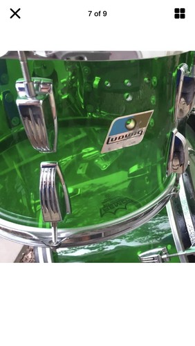 Rare  2 Ludwig green Vistalites 70s 16” Floor Tom &  Rack Tom, Choice 12,13,14.