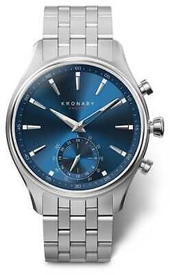 Pre-owned Kronaby 41mm Sekel Blue Dial Stainless Steel Bracelet A1000-3119 S3119/1 Watch