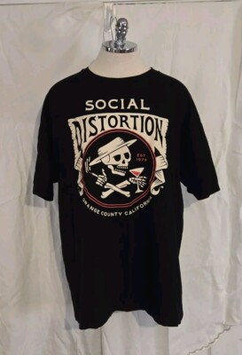 Social Distortion Skelly Black Kat Band T-shirt Size 3X