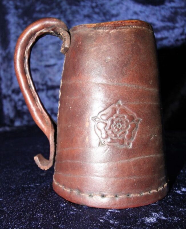 Tower of London Medieval Renaissance English Leather Tankard, Beer Mead Ale  
