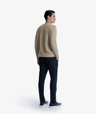 Pre-owned Larusmiani Cable Knit Sweater Col Du Pillon Sweater In Beige