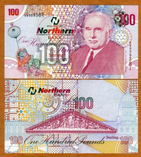 Northern Ireland, Northern Bank, 100 pounds, 2005, P-209, UNC > Rare