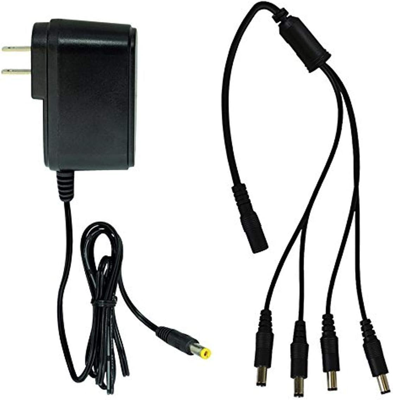 Night Owl Security SPF-CAMP-2A Camera Adapter with 4-Way Power Splitter, Black