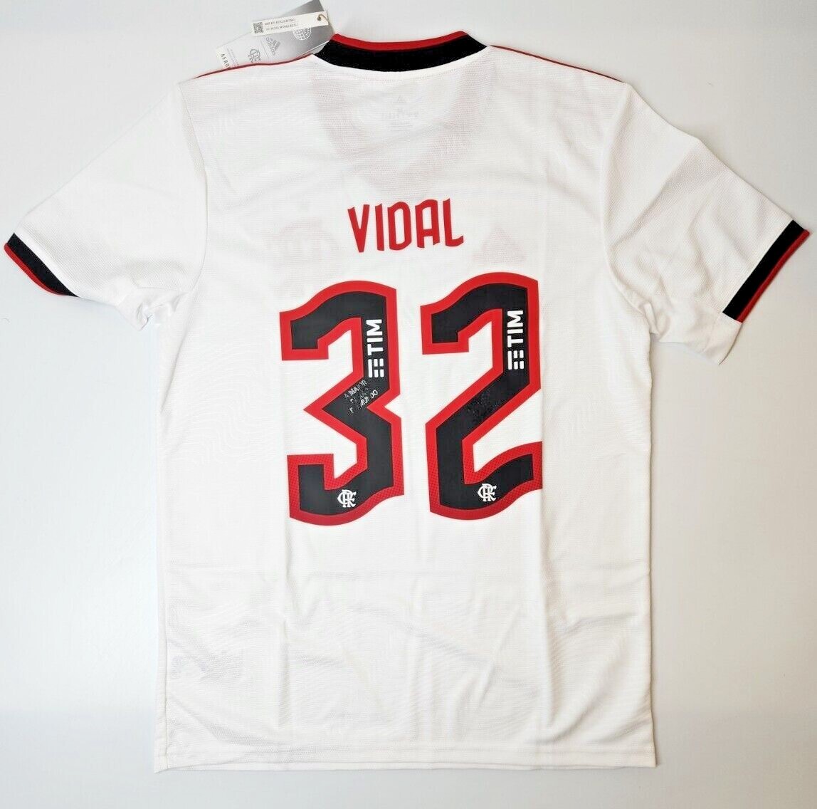 Flamengo 2022/2023 Adidas Away Jersey White #32 Vidal M-XL