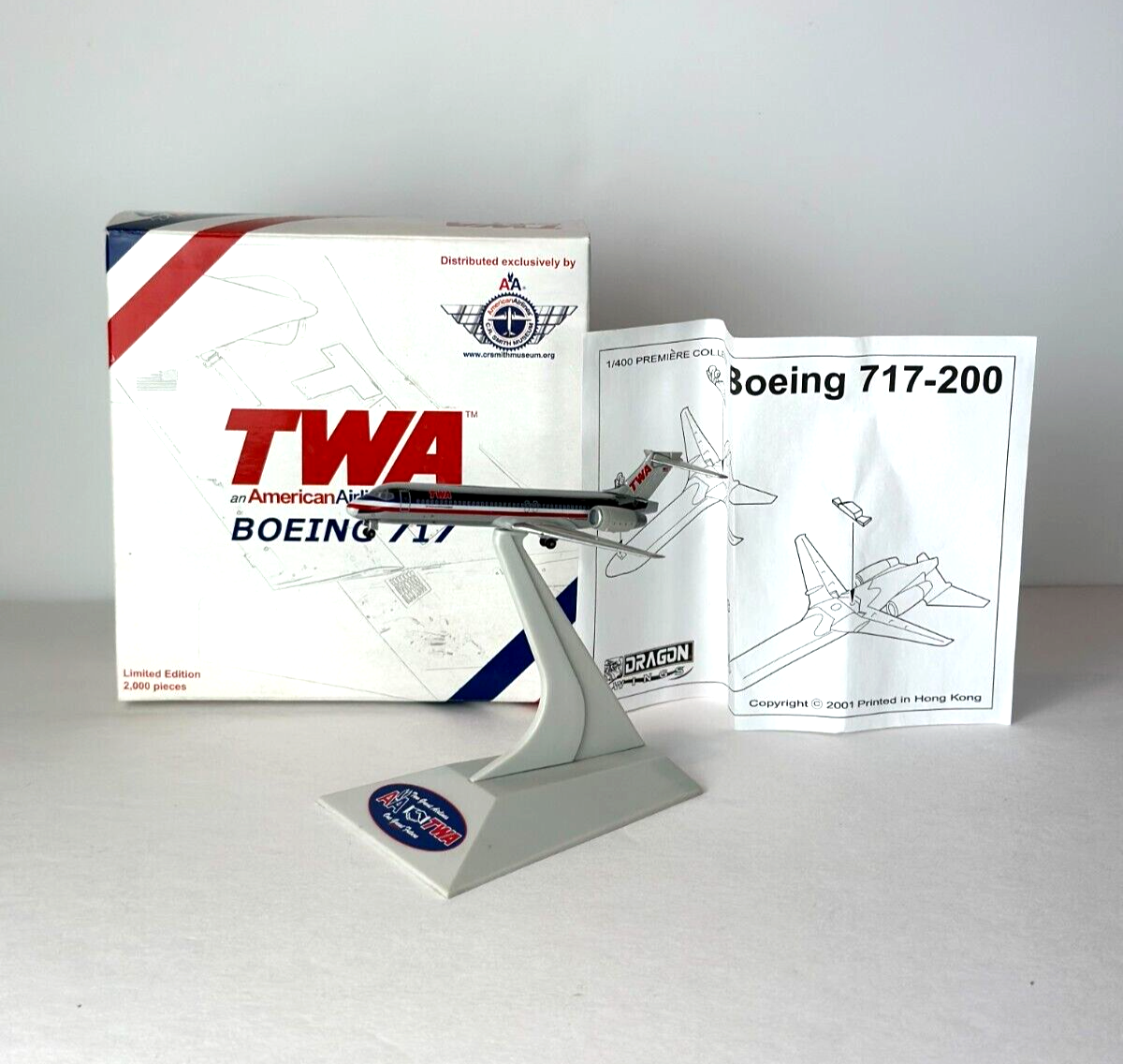 Boeing 717 TWA American Airlines Airplane Dragon Wings 1:400