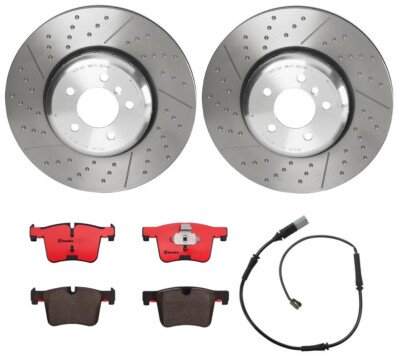 BMW001S E46 M3 HIGH Performance Brake Rotors 01-07 F//R Cross Drill Curve Slots
