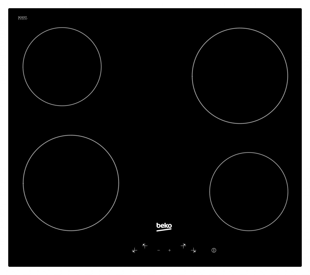 Beko Ceranfeld SCHOTT CERAN® Kochfeld rahmenlos Glaskeramik auch flächenbündig 