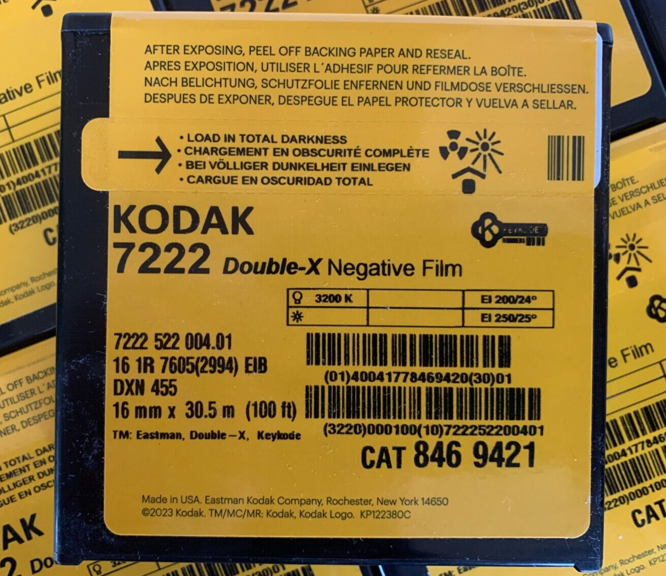 KODAK Double-X 16mm B&W Negative Film 7222 100FT - BRAND NEW