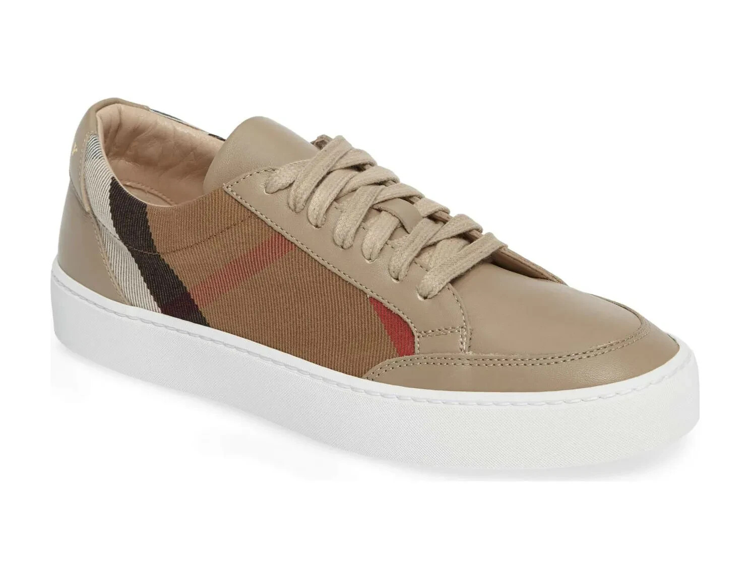 BURBERRY Beige Salmond House Check Cotton and Leather
