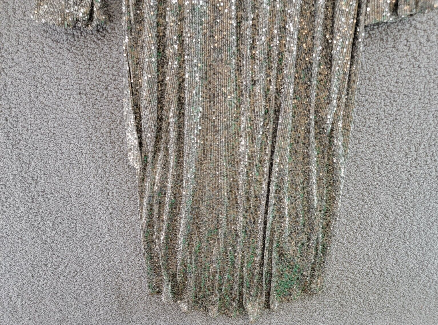 Pre-owned Halston Heritage Halston Falan Sequined Wrap Dress Women's 2 Dark Silver Crossover Neck Tie Waist