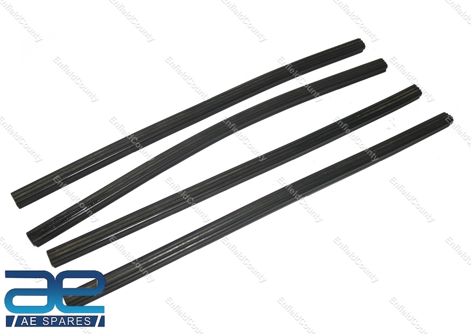 Lambretta GP DL Black Floor Channel Inserts Rubber Set of 4 Units  