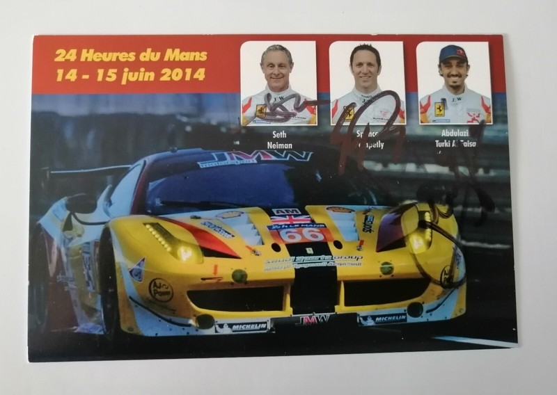 Carte SignÃ©E Ferrari 458 #66  Jmw  24 Heures Du Mans 2014