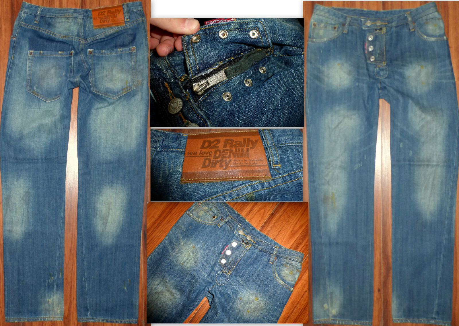 NEW MENS DSQUARED2 ITALY D2 RALLY DENIM DIRTY 71KA236 NEW MENS DSQUARED2 ITALY D2 RALLY DENIM DIRTY 71KA236