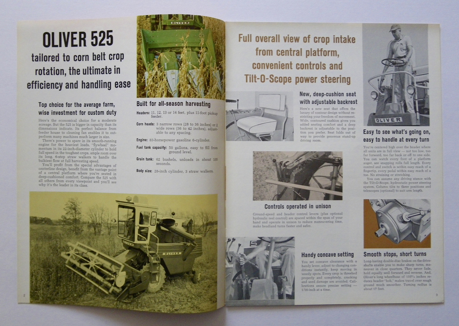 1968 Oliver 525 Combine Brochure