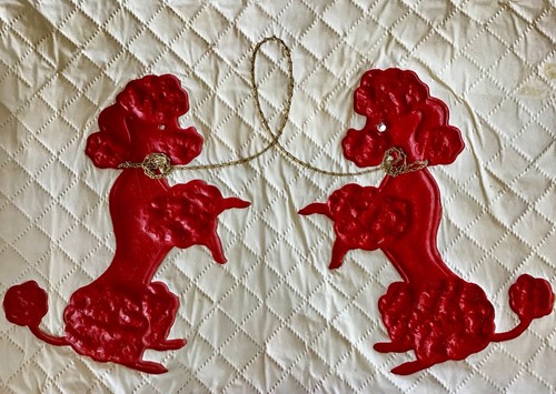 Vintage Red Poodle Dog Vinyl Toaster Cover Retro Deco Mid Century Modern Kitchen