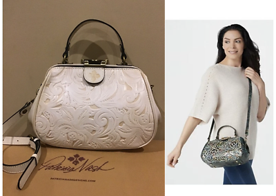 NWT Patricia Nash Gracchi Frame Tooled Leather Satchel Crossbody