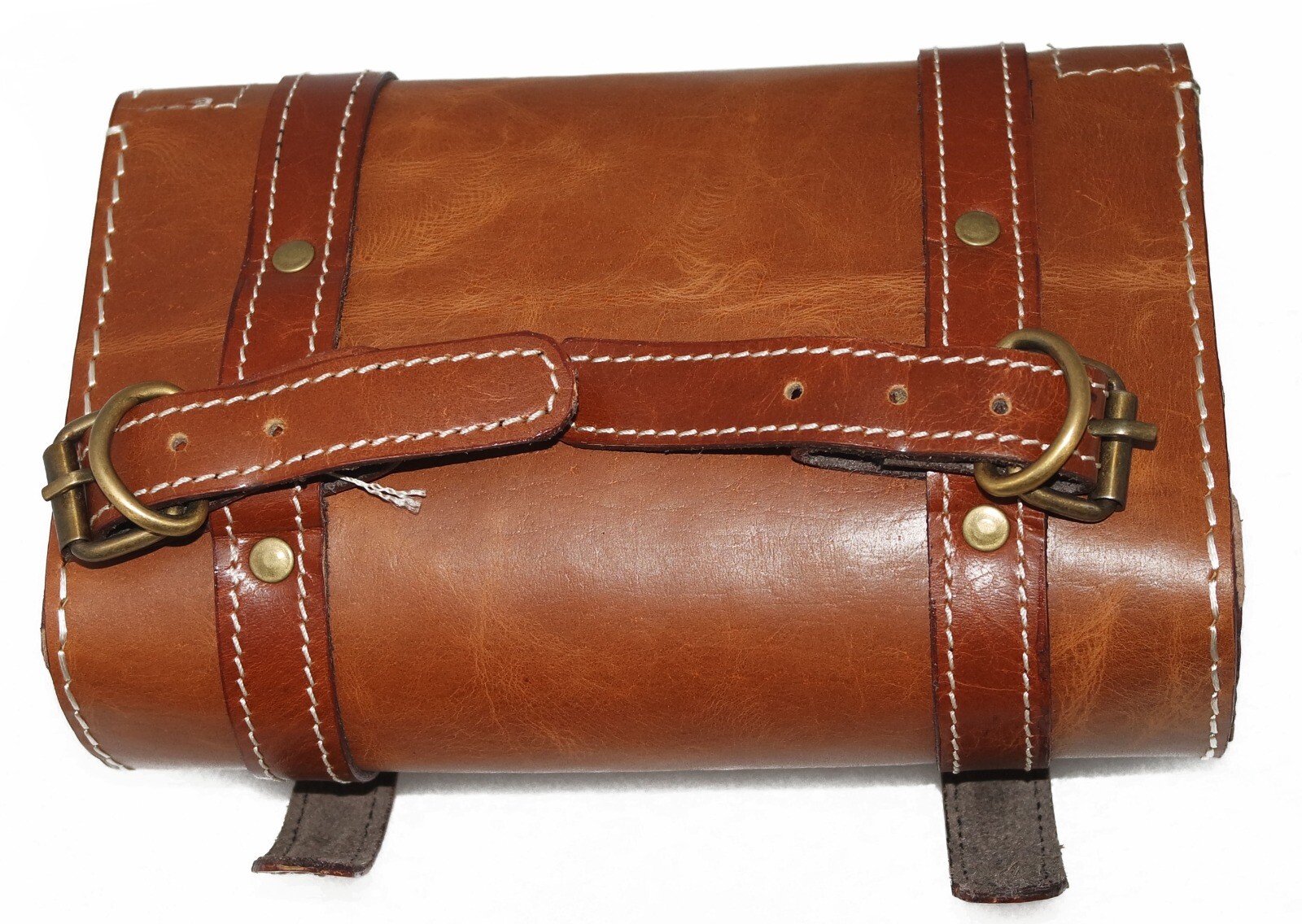Genuine Leather Tool Roll Bag With Indian Logo For Indian Chief Motorcycle