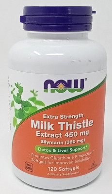 NOW - Milk Thistle Extract -  Extra Strength - 450 mg - 120 Softgels- EXP: 1/27