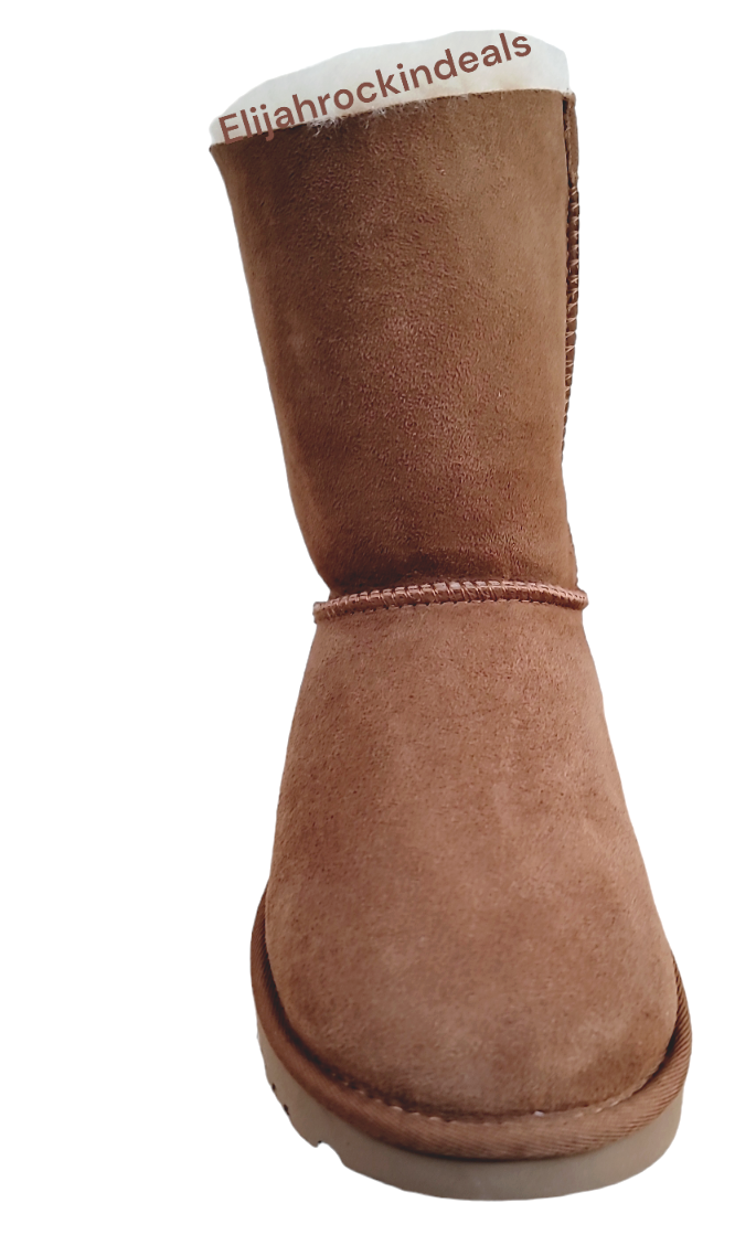 Pre-owned Ugg Womens  Bailey Bow Ii Chestnut Stripes Short Boots Size 7, 8, 9
