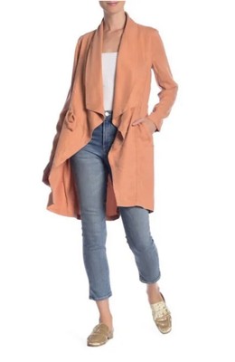 NEW Max Jeans Women S Jacket Toast Clay Orange Tencel Drape Long Duster Tunic