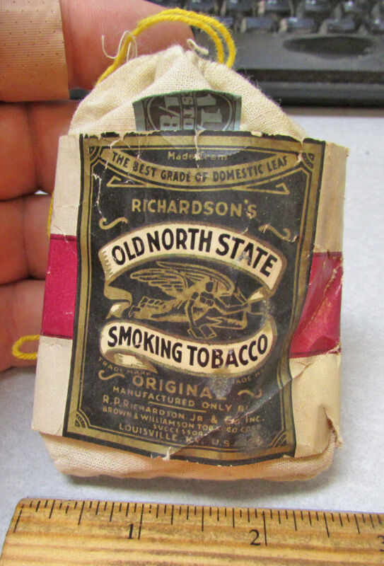 vintage empty tobacco pouch bag Old North State Smoking Tobacco, great graphics