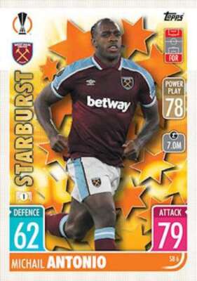 MICHAIL ANTONIO 2021-22 Topps Match Attax Extra UEFA Starburst #SB6 SOC ID:44669
