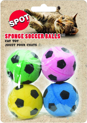 SPOT by Ethical Products - Sponge Soccer Balls Cat Toy, 4-Pack Interactive Cat