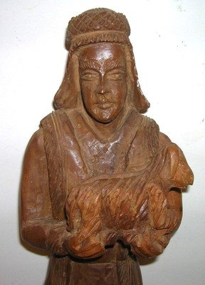Wood Carved Statue of Shepherd 15