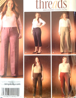 UC Simplicity 4068 Sew Pattern Women's Trousers Pants Wide Tapered Leg Plus Size