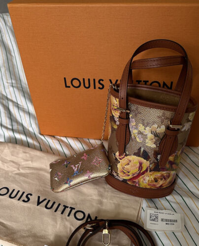 Louis Vuitton Nano Bucket Bag In Metallic Flower-Pattern Canvas - Praise To  Heaven