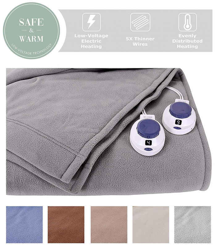 Soft Heat Luxury Micro Fleece Low Voltage Electric Heated Blanket