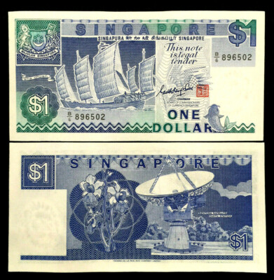 Singapore 1 Dollar Banknote World Paper Money UNC Currency Bill Note