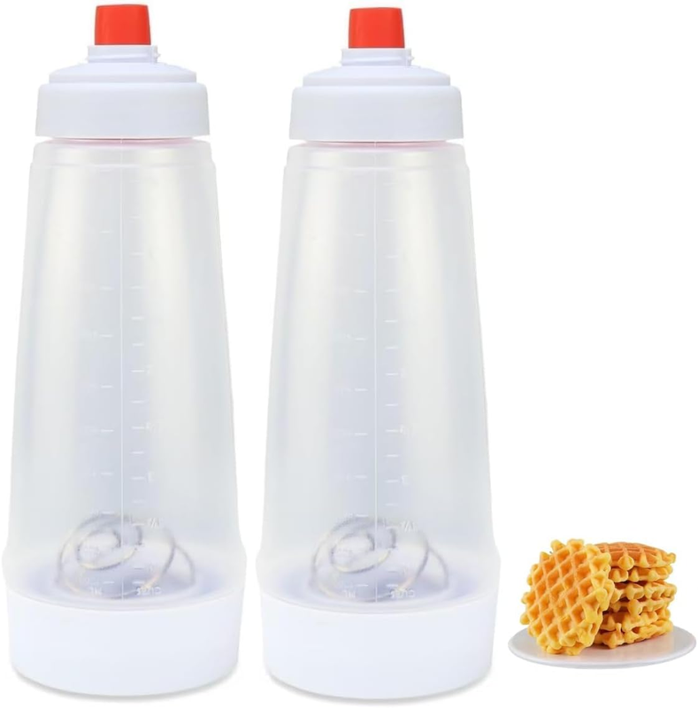 Handheld Muffin Batter Mixing Bottle Dispenser Cream Mix Pot with Scale for Panc