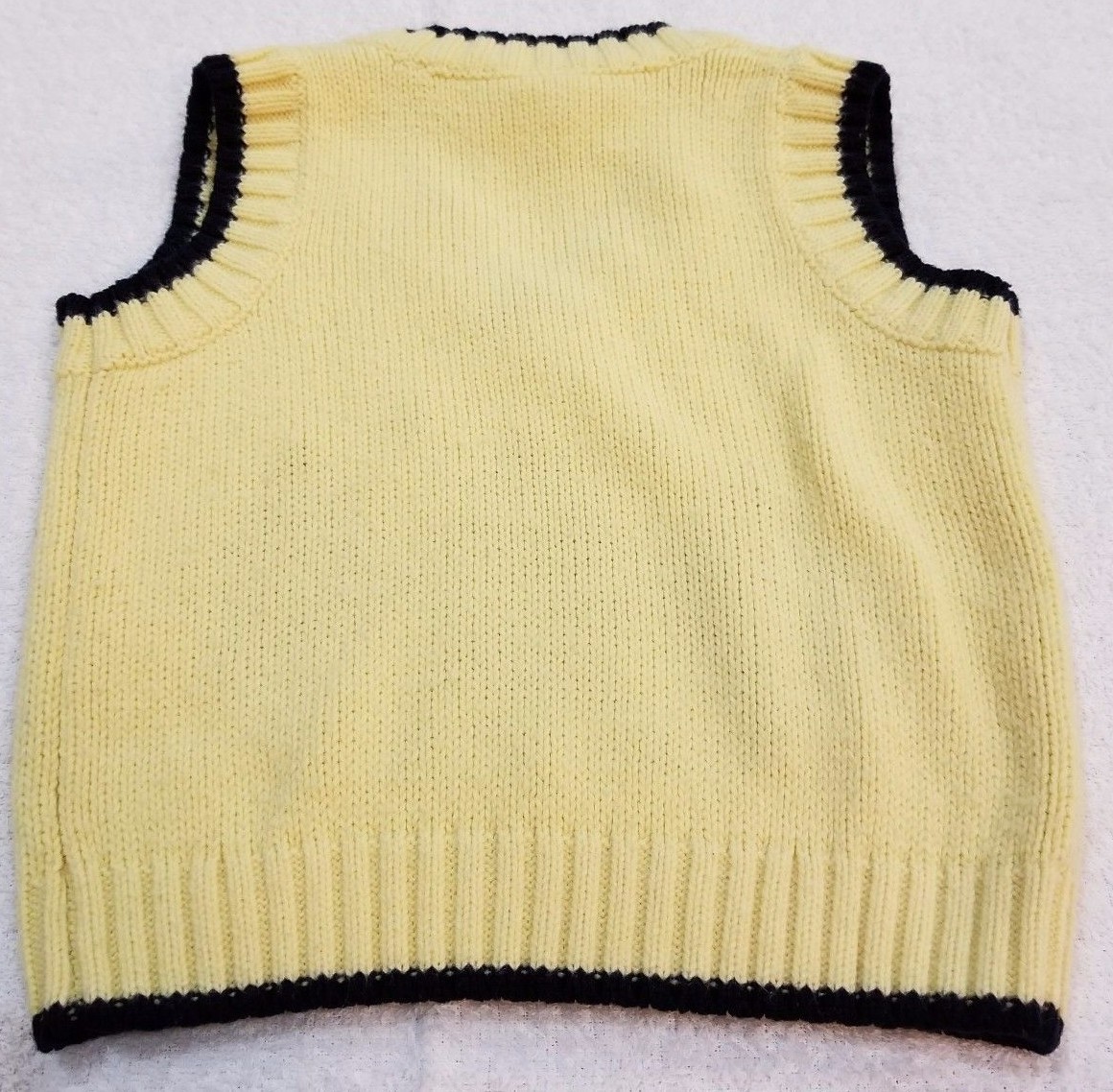 Toddler Boy's Size 12 Mos Yellow with Navy Blue Diamonds Sweater Vest