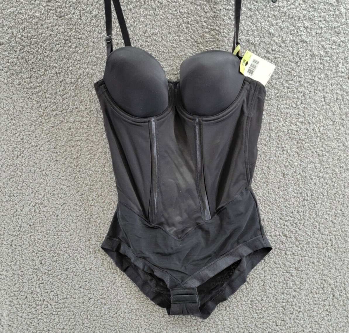 Maidenform Easy up Strapless Firm Control Bodybriefer Women's 38B Black Hook&Eye - Picture 2 of 14