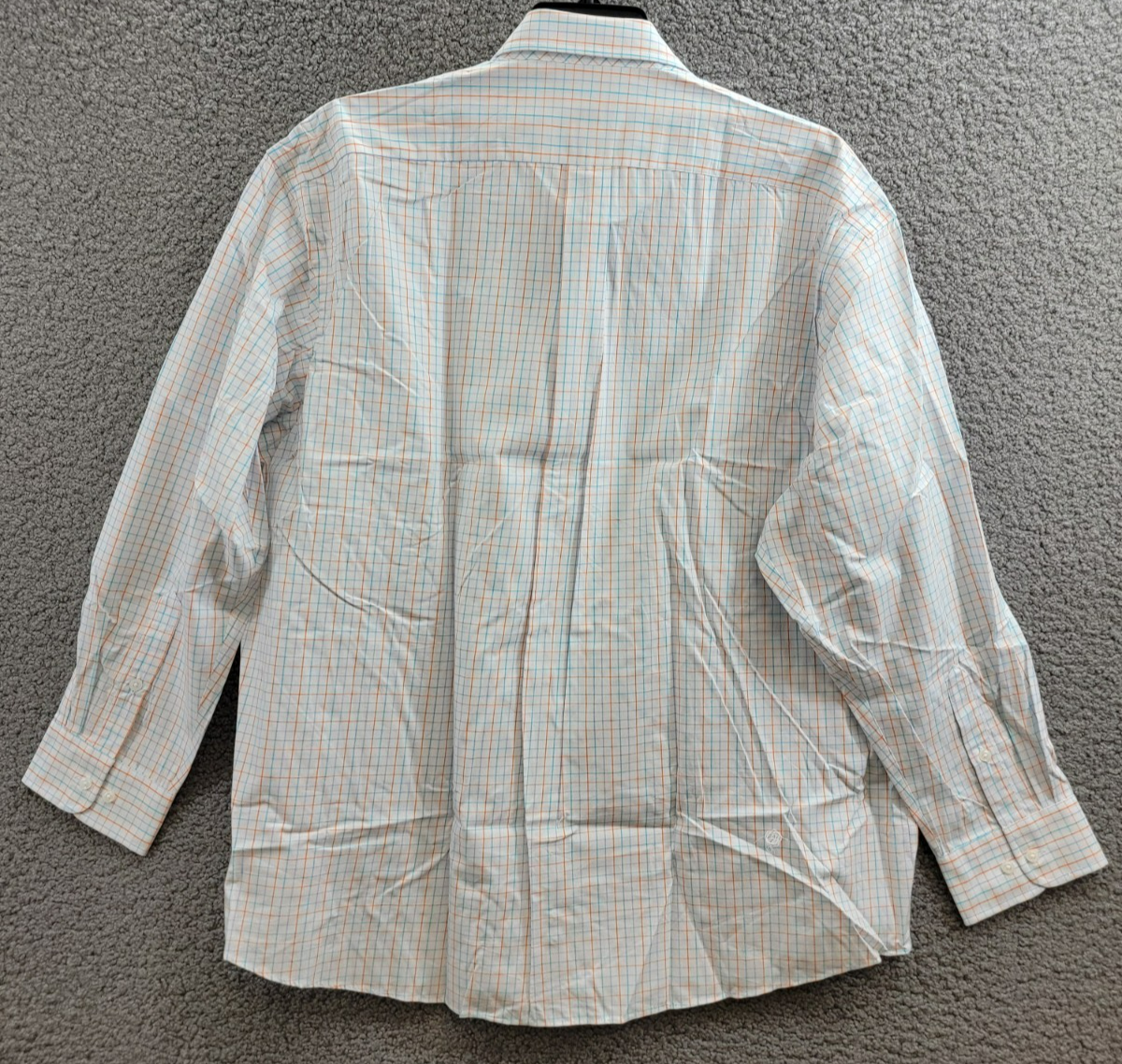 Club Room Regular Fit Performance Dress Shirt Men's 18.5 34-35 Orange/Aqua L/S - Picture 13 of 18