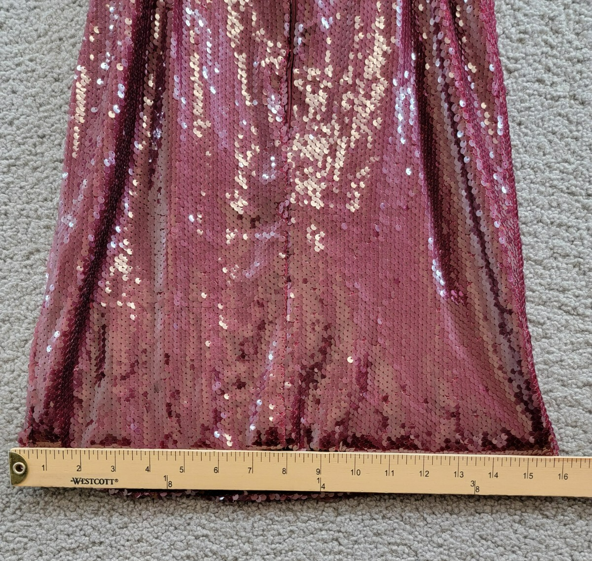 FRENCH CONNECTION Beatrice Sequin Mini Dress Women's 2 Burgundy Red Back Zip - Picture 13 of 16