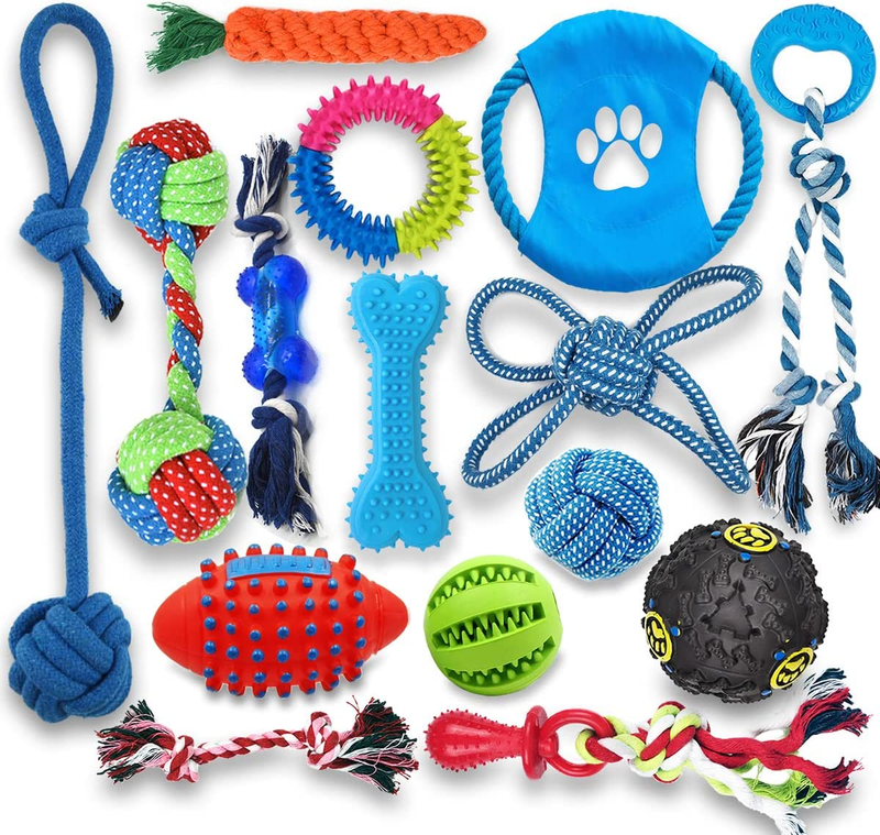 15 Pack Durable Small Dog Toys for Puppies, Dog Rope Chew Toys Aggressive Rope