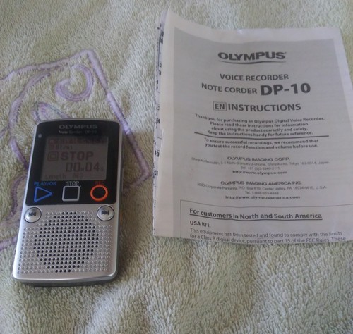 OLYMPUS Note Corder DP-10 Handheld Digital Voice Recorder Mic Sense Noise Cancel