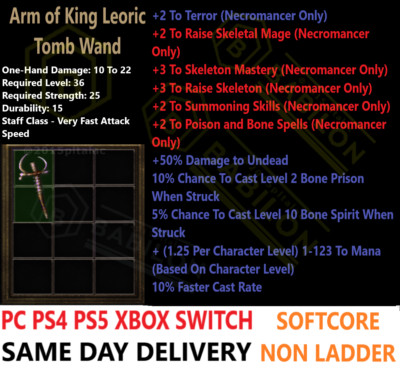 LOW LV UNIQ ITEMS NON LADDER  PC PS4 PS5 XBOX SWITCH  DIABLO 2 RESURRECTED D2R