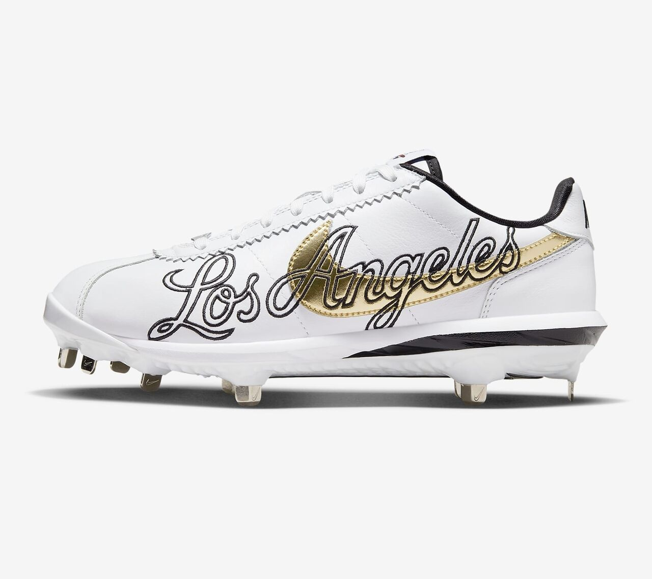 

Мужские бейсбольные кроссовки Nike Lunar Cortez BSBL Los Angeles LA White Gold CV5565-101 размер 9,5, Белый, Nike Lunar Cortez