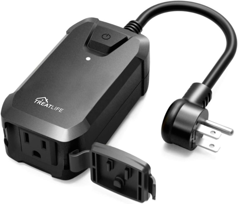 TREATLIFE Smart Dimmer Plug Outdoor Works with Alexa and Black