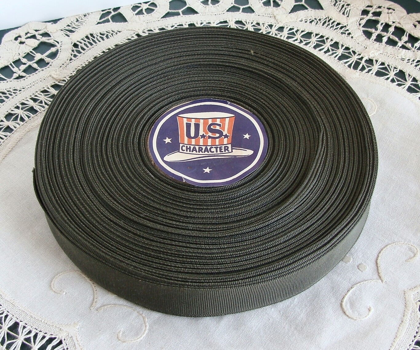 US Hat Band Mills 50 Yard Roll Vintage Grosgrain Ribbon Millinery Craft Hat Trim
