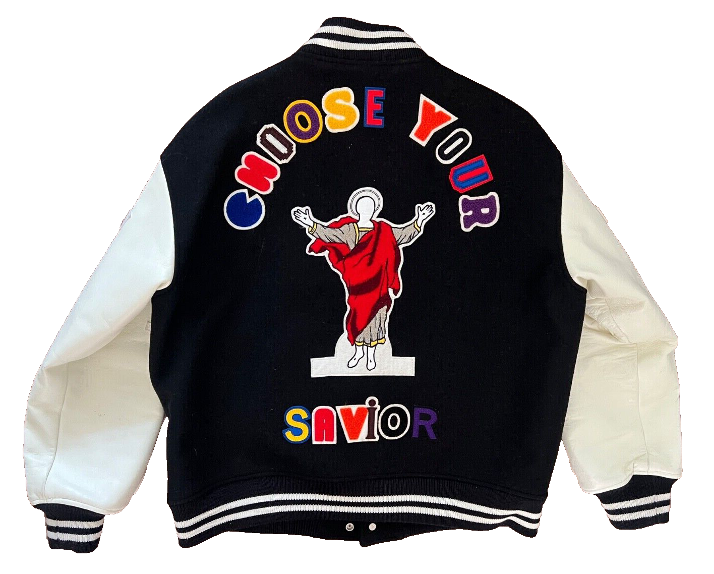 NWT Saint Michael x Denim Tears SAVIOR Black Stadium Varsity NWT Saint Michael x Denim Tears SAVIOR Black Stadium Varsity