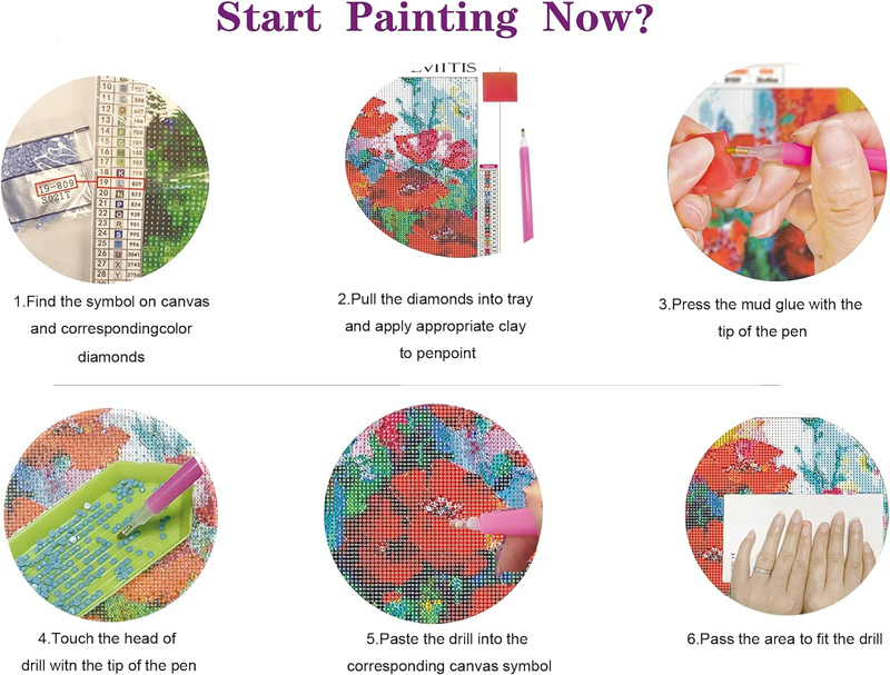 Flower Diamond Painting Kits Easy for Adults Beginner,Diamond Arts Dots Kits for