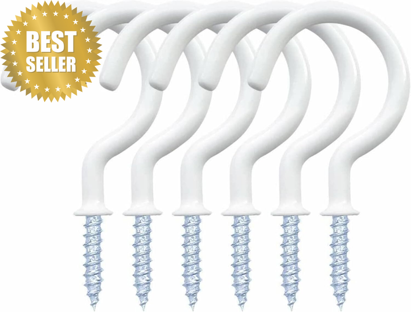 20 Pack 2.9 Inch Heavy Duty Ceiling Hooks, Vinyl-Coated Screw-In Wall Hooks for