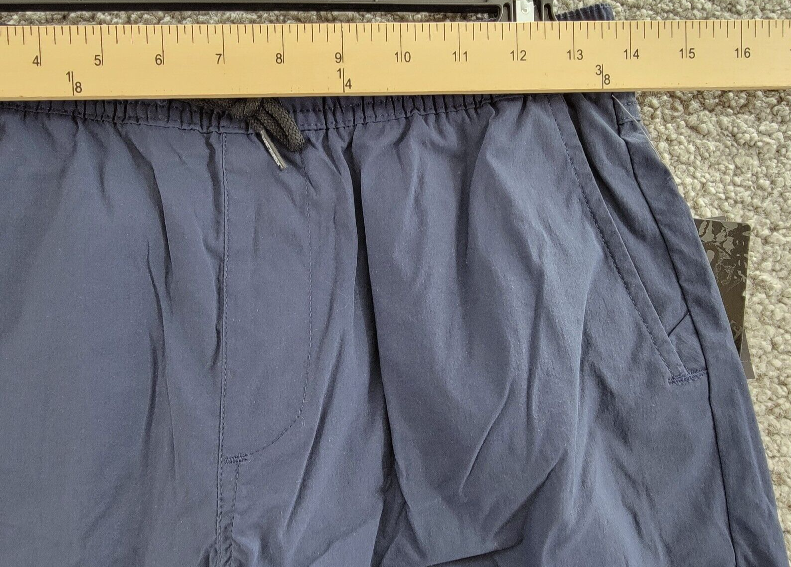 Volcom New Aged Stone Elastic Waist Shorts Boys 8-20 Navy Pockets Drawcord Logo~ - Picture 4 of 16